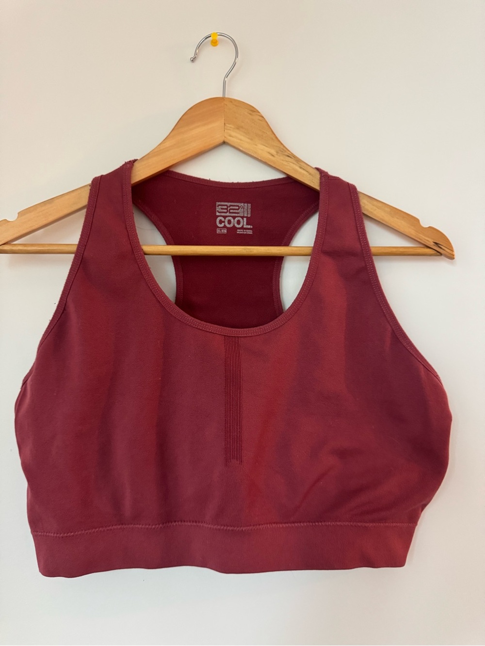 32 Degrees Cool Maroon Racerback Sports Bra Size XL